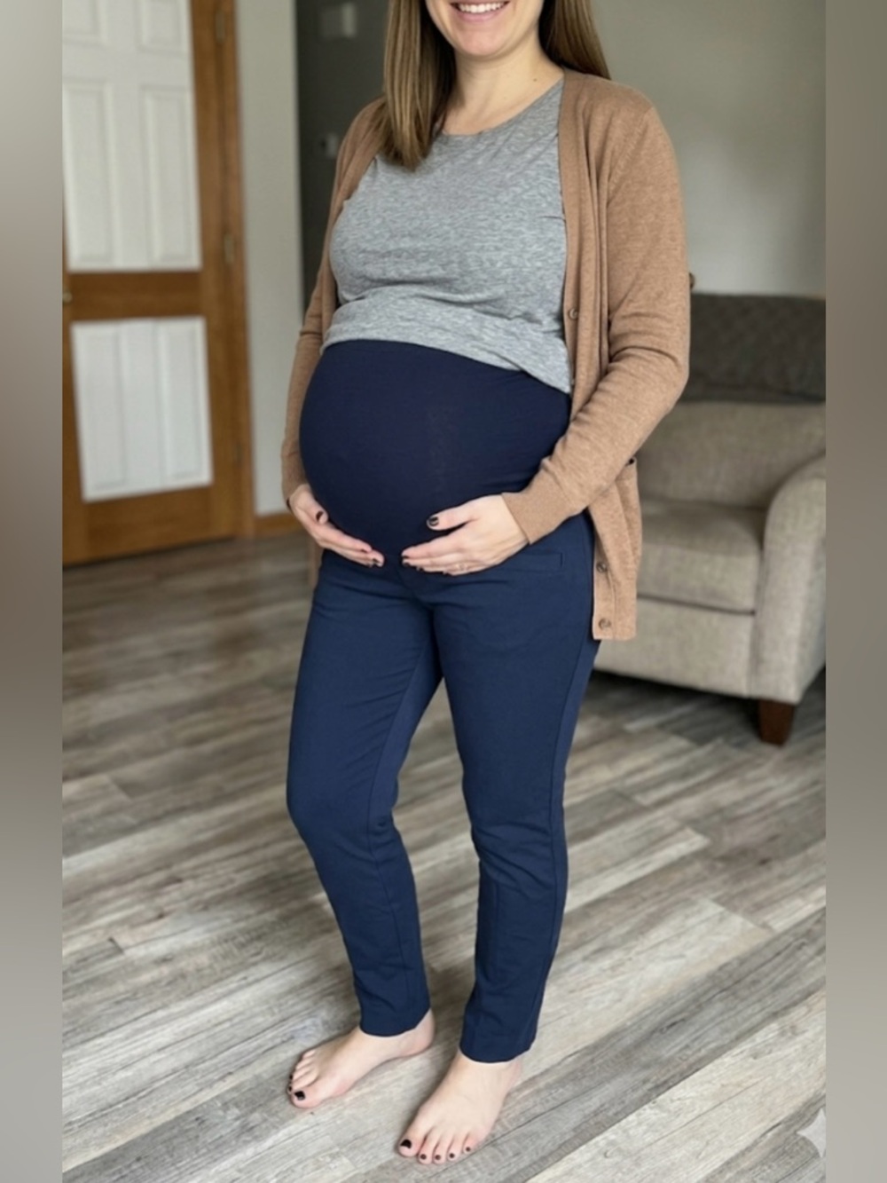 Gap Maternity Skinny Ankle Pants Full Panel Navy Blue 2R